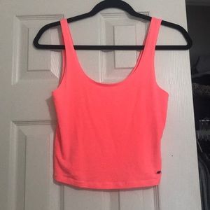 coral american eagle crop top